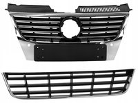 Grila Radiator + Grila Bara Fata Am Volkswagen Passat B6 2005-2011 Pdc Crom 3C0853651FPWF + 3C0853671AUZL