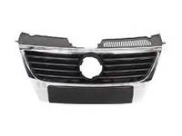 Grila radiator Vw Passat (B6 (3c)), 01.2005-07.2010, Cu Locas Pentru Emblema Model Mare, Negru, 3C0853651PWF, 8C0853651PWF