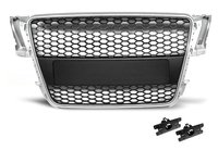 Grila sport Audi A5 2007-2011 Silver (Argintiu) - Negru model RS-Style