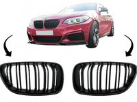 Grile Centrale compatibil cu BMW 2 Series F22 F23 F87 (2014-up) Negru Lucios M Design FGBMF22DPB