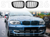 Grile Centrale Compatibil Cu BMW Seria 1 E81 E82 E87 E88 LCI Facelift (2007-2011) M Design Negru Lucios