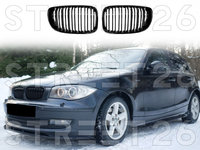Grile Centrale Compatibil Cu BMW Seria 1 E81 E82 E87 E88 LCI Facelift (2007-2011) M Design Negru Lucios