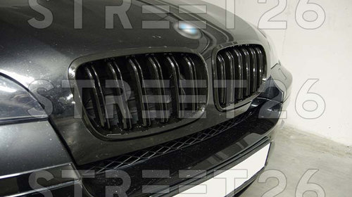 Grile Centrale Compatibil Cu BMW X6 E71 (2008-2014) M Design Negru Lucios
