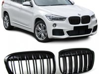 Grile duble negru lucios BMW X1 F48 2014-2019