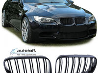 Grile duble Seria 3 BMW E92 E93 Facelift (10-13) Design Negru lucios