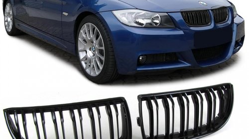 Grile e90 e91 duble negru mat sau lucios BMW facelift sau nfl nonfacelift