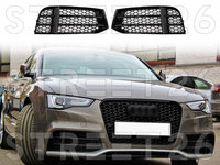 Grile Laterale Bara Fata Compatibil Cu Audi A5 8T (2007-2016) RS5 Design Negru Lucios