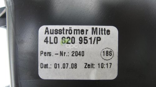 Gura ventilatie mijloc Audi Q7 4L Aluminiu - Cod: 4L0820951P