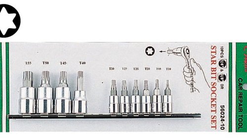 Hans set torx 1/4 , 3/8 10 piese