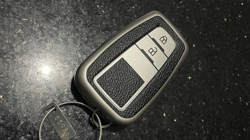Husa cheie din TPU cu insertii piele pentru Toyota Camry Prius Corolla C-HR CHR Prado 2018 Rav 4 2 butoane