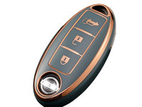 Husa din silicon pentru cheie Nissan Qashqai Pathfinder Versa Tiida Murano Rogue X-Trail 3 butoane