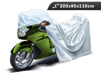 Husa Moto Exterior Marimea &quot;L&quot; 220X95X110 Cm, 3 Straturi, Reflectoare Carmotion 86379