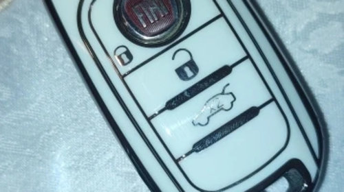Husa pentru cheie alb Fiat Tipo Egea Toro Neon Freedom 500X Doblo Dodge Neon