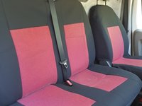 Husa / Set huse scaune auto fata ( 2+1 ) MERCEDES Vito 1996-2014 - autoutilitare - NEGRU+ROSU