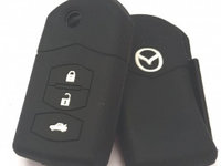 Husa silicon carcasa cheie pentru Mazda 3 butoane negru