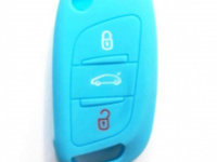 Husa silicon carcasa cheie pentru Peugeot 3 but albastru