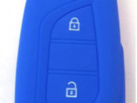 Husa silicon pentru carcasa cheie Toyota 2 butoane albastra