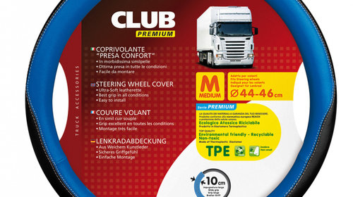 Husa volan camion Club premium - M - O 44 46cm - Albastru