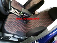 Huse auto universale 1+1 MATERIAL ROMB - Maro cusatura Maro