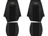 Huse pentru scaune Elegance (negru material eco-piele/velours serie ELEGANCE) RENAULT PREMIUM