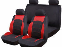 Huse Scaune Auto Citroen Xsara Picasso - RoGroup Sport Line Rosu, pentru bancheta rabatabila, 9 Bucati