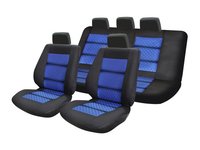 Huse scaune auto compatibile AUDI A4 B7 2004-2008 PREMIUM LUX (Negru + Albastru)