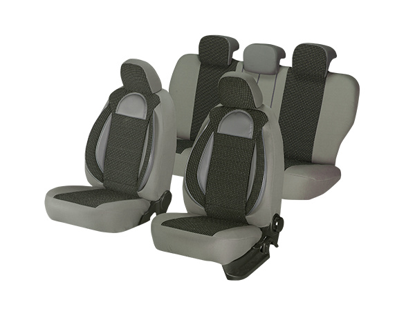 Huse scaune auto compatibile DACIA Logan II 2012-2020 / Racing Gri (44492)
