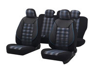Huse scaune auto compatibile SEAT Leon II 2005-2012 / Sport Negru-Albastru (05164)