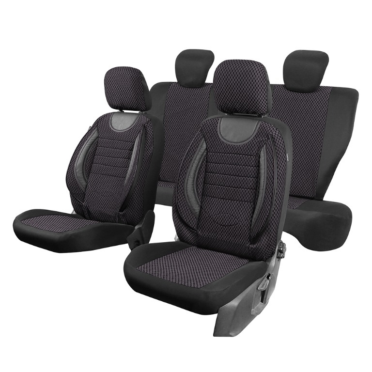 Huse scaune auto compatibile VW Bora 1999-2006 / City Gri Negru (06262)