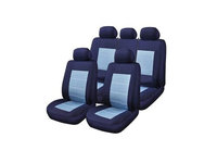 Huse Scaune Auto Hyundai Trajet - RoGroup Blue Jeans, cu fermoare pentru bancheta rabatabila, 9 Bucati
