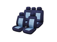 Huse Scaune Auto Land-Rover Range Rover Evoque - RoGroup Blue Jeans, cu fermoare pentru bancheta rabatabila, 9 Bucati