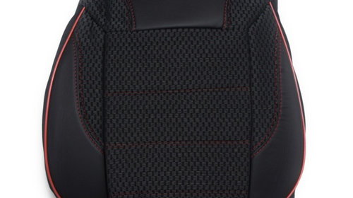 Huse scaune auto universale fractionate culoarea: Negru + cusatura Rosie COD: CL12-2