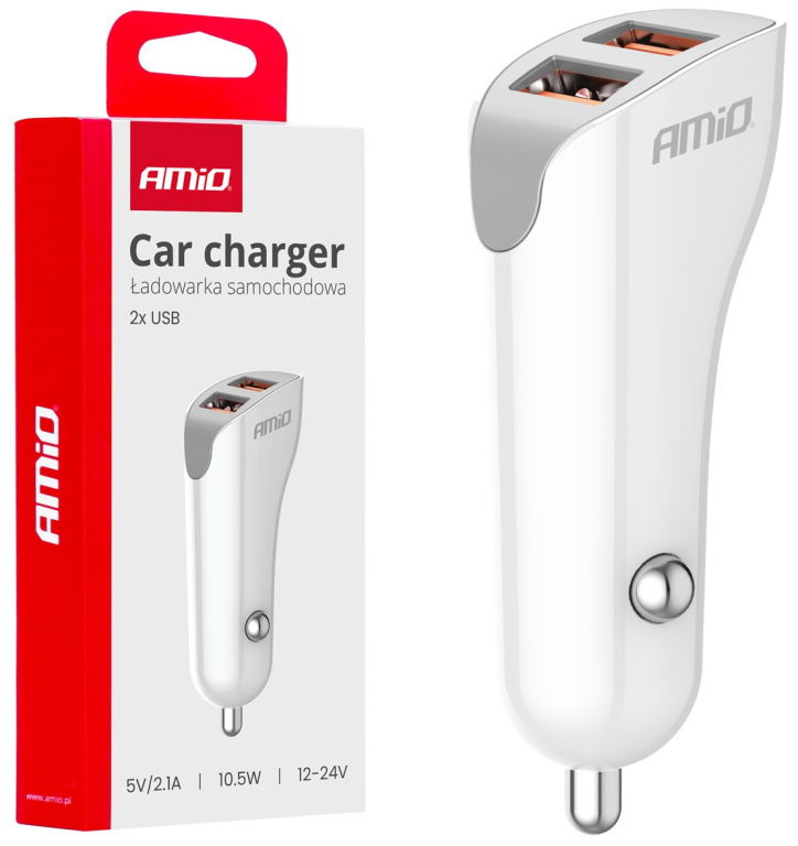 Incarcator Auto 2 x USB-A 2.1A Amio 03874