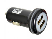 Incarcator auto Carpoint pentru USB de la priza auto , 2xUSB, 12V/ 24V, iesire 5V 2.4A, adaptor usb auto