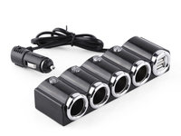 Incarcator Auto Pni Lighter 04 Cu 4 Iesiri Bricheta 12v/24v Si 2 Iesiri Usb (1a), Indicator Led Pni Cod:Pni-Sbr04