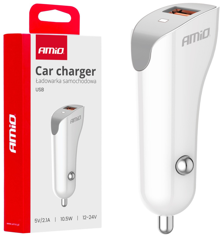 Incarcator Auto USB-A 2.1A Amio 03873
