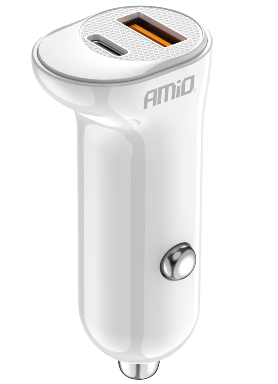 Incarcator Auto USB-A+ USB-C 20W Amio 03875