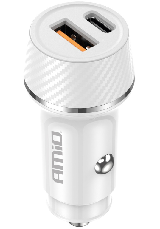 Incarcator Auto USB-A + USB-C 20W Amio 03878