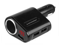 Incarcator Usb 5a Max, X3 Cu Voltmetru 8-30v Si Priza Euro Max 120w Carmotion 58710