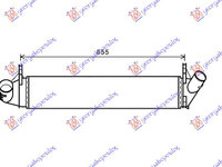 INTERCOOLER 1.5 dci (590x120x40) - DACIA LOGAN-MCV 08-12, DACIA, DACIA LOGAN-MCV 08-12, PEUGEOT, PEUGEOT EXPERT 07-16, Partea frontala, Radiator Intercooler, 220006220