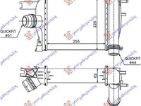 Intercooler 1.5 Dci Diesel (255x226x62)-Dacia Logan-Mcv 16-pentru Dacia Logan-Mcv 16-,Peugeot Expert 07-16,Partea Frontala,Radiator Intercooler