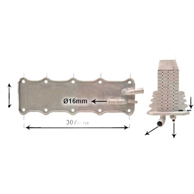 Intercooler AUDI A3 8V1; 8VK 2012->2017, A3 8VS; 8VM SEDAN 2013->2020, A3 Sportback 8VA; 8VF 2012->2020 pentru 1.2 TFSI, perioada 2013 2014 2015 2016 2017 2018 2019 PIESA NOUA grosime mm 55, dimensiuni 307 x 106 x 55 mm, lungime fagure mm 307, pentru