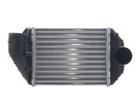 Intercooler Audi A4 (B5), 08.1997-09.2000, VW Passat (B5), 08.1998-05.2003, motor 2.5 TDI 110kw, diesel, cu/fara AC, aluminiu brazat/plastic, 215x172x62 mm, OEM/OES, intercooler stanga, fara senzor presiune, sonda senzor 12mm