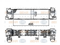 INTERCOOLER BMW SERIE 1 F20 2011->2015 Radiator intercooler 1,4 - 1,8 - 2,0 benzina/ diesel (495x13 PIESA NOUA ANI 2011 2012 2013 2014 2015