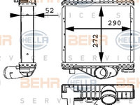 Intercooler, compresor (8ML376723701 HELLA) MERCEDES-BENZ