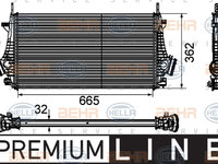 Intercooler, compresor (8ML376746481 HELLA) OPEL,SAAB,VAUXHALL