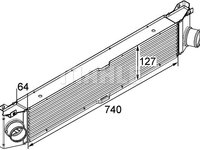 Intercooler compresor CI158000P MAHLE pentru Fiat Ducato Peugeot Boxer Peugeot Manager CitroEn Jumper CitroEn Relay