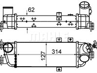 Intercooler, compresor (CI500000S MAHLE KNECHT) HYUNDAI,KIA