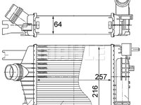 Intercooler, compresor dreapta (CI498000S MAHLE KNECHT) DACIA,RENAULT