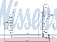 Intercooler, compresor FIAT PUNTO Van (188AX) (2000 - 2009) NISSENS 96703 piesa NOUA